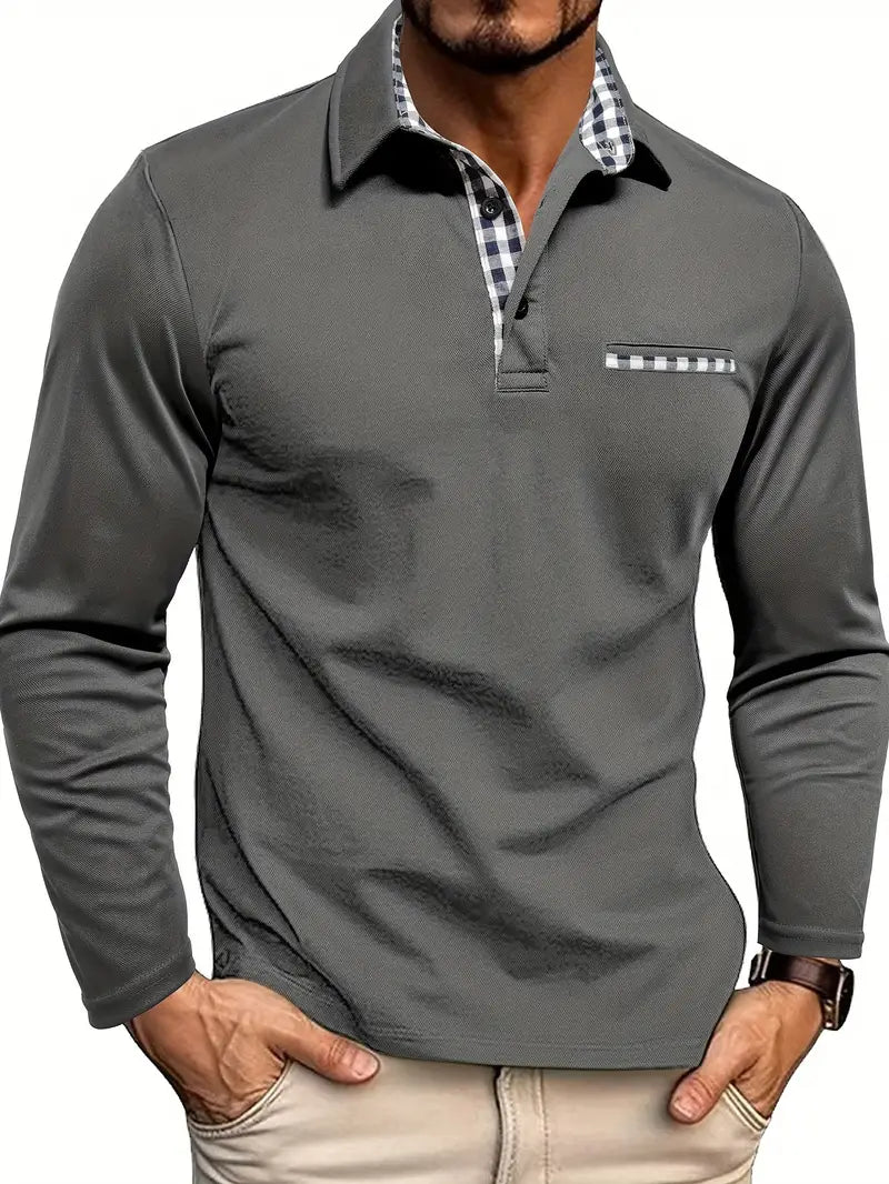 Polo met lange mouwen | Knoopsluiting | Kraag | Poloshirts | Herenkleding-Boetiek Moda