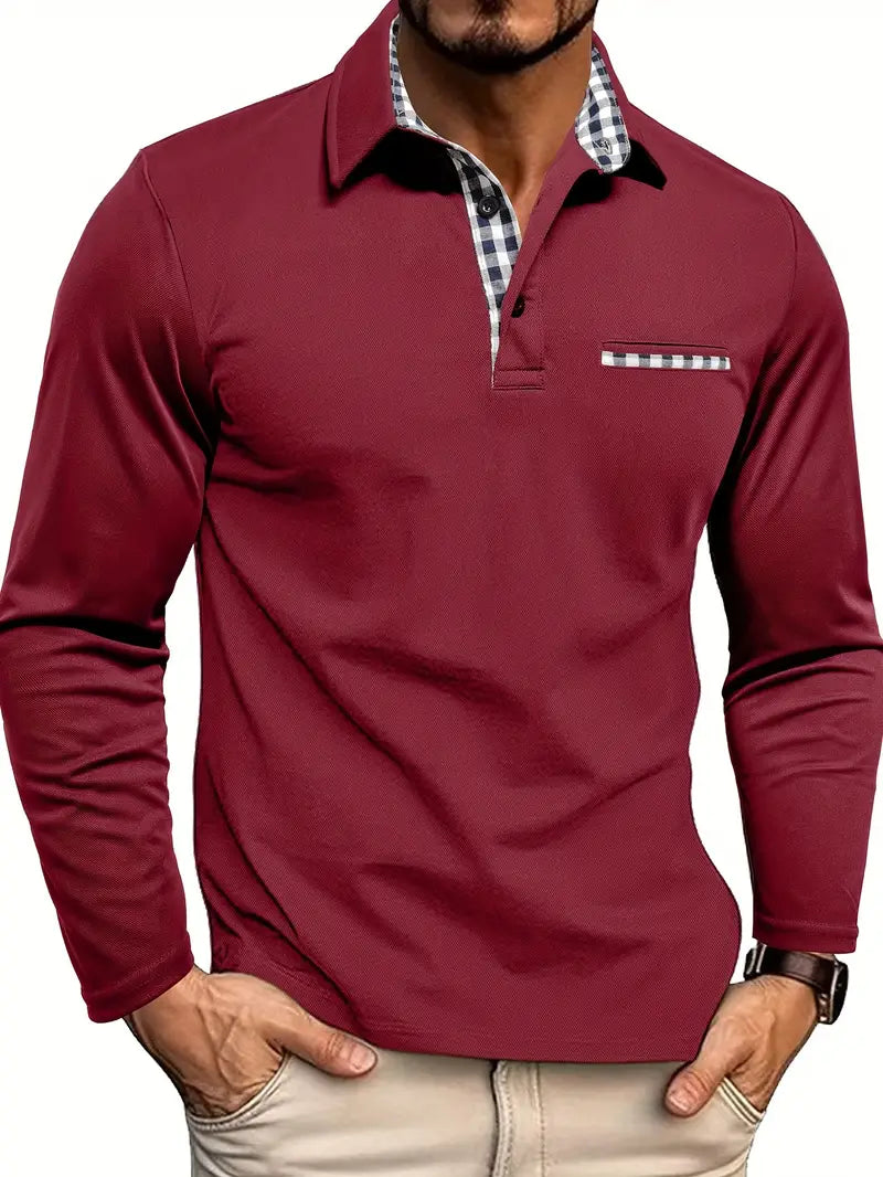 Polo met lange mouwen | Knoopsluiting | Kraag | Poloshirts | Herenkleding-Boetiek Moda