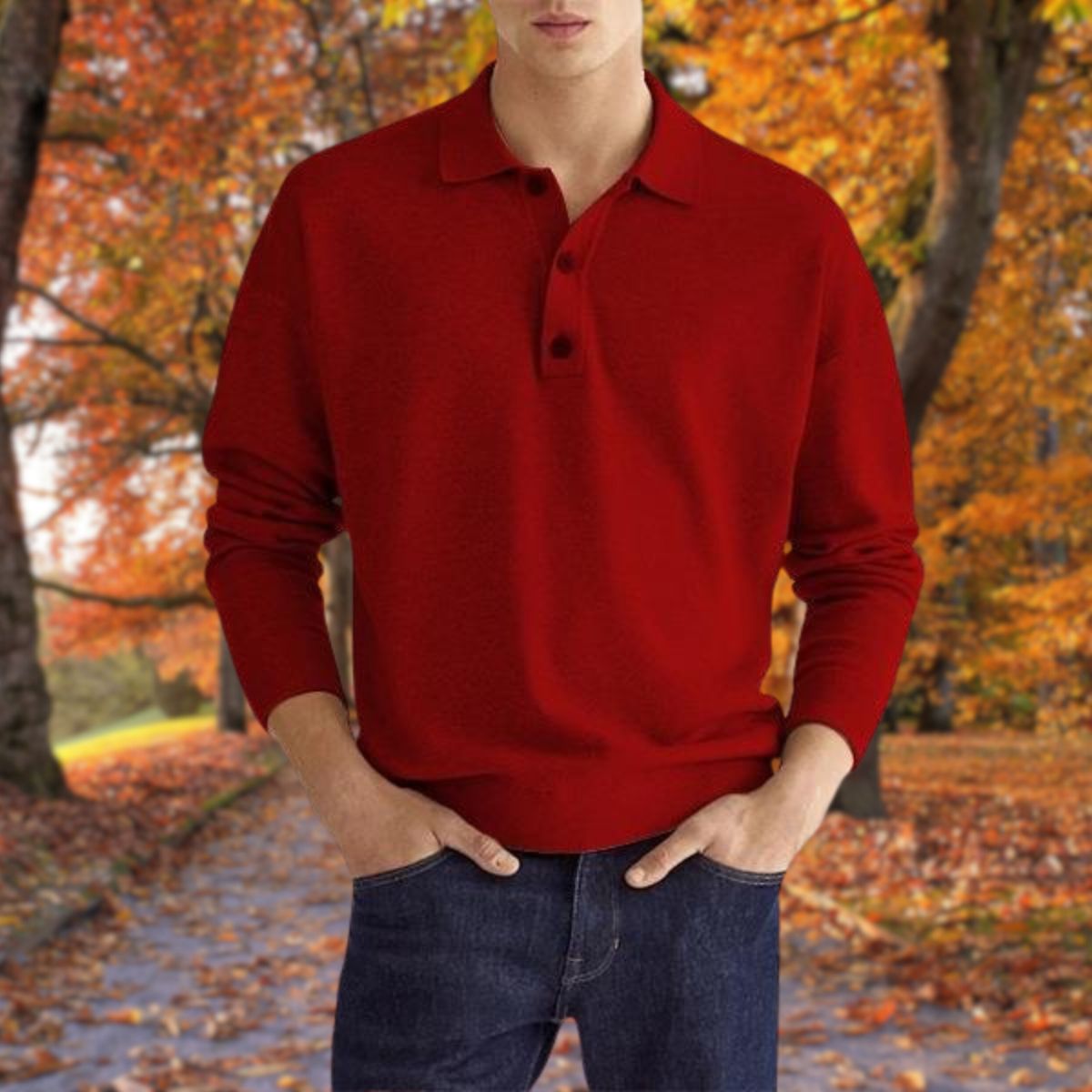 Polo-trui – Knoopsluiting bij de hals – Kraag – Trui – Herentrui-Boetiek Moda