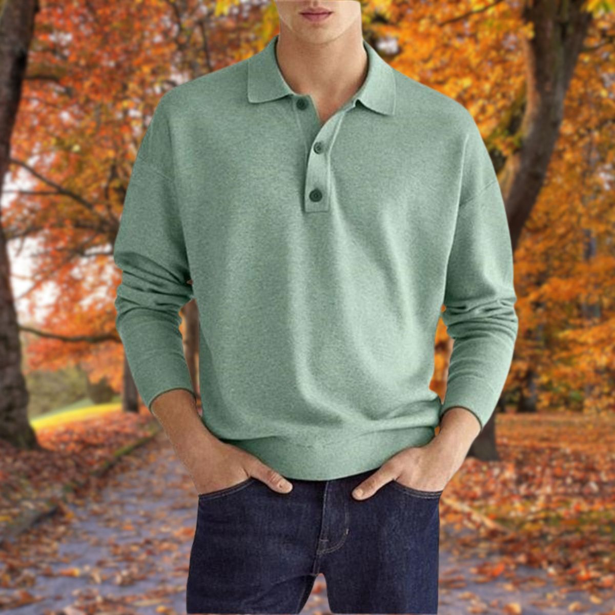 Polo-trui – Knoopsluiting bij de hals – Kraag – Trui – Herentrui-Boetiek Moda