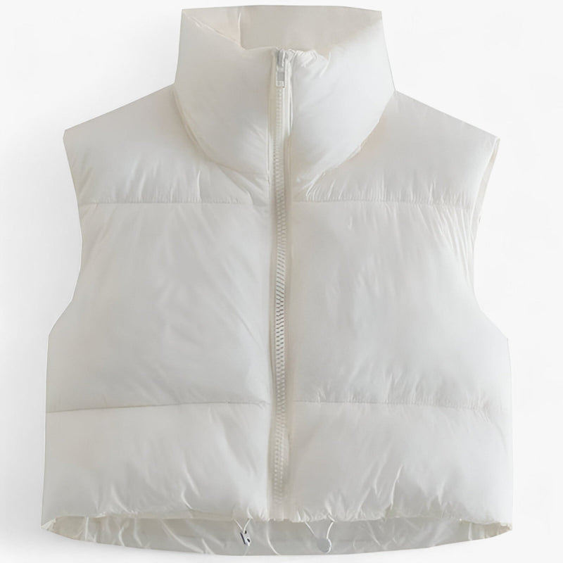 Puffer Gilet | Cropped | Mouwloos | Puffer Vest | Winterkleding voor dames-Boetiek Moda