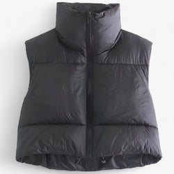 Puffer Gilet | Cropped | Mouwloos | Puffer Vest | Winterkleding voor dames-Boetiek Moda