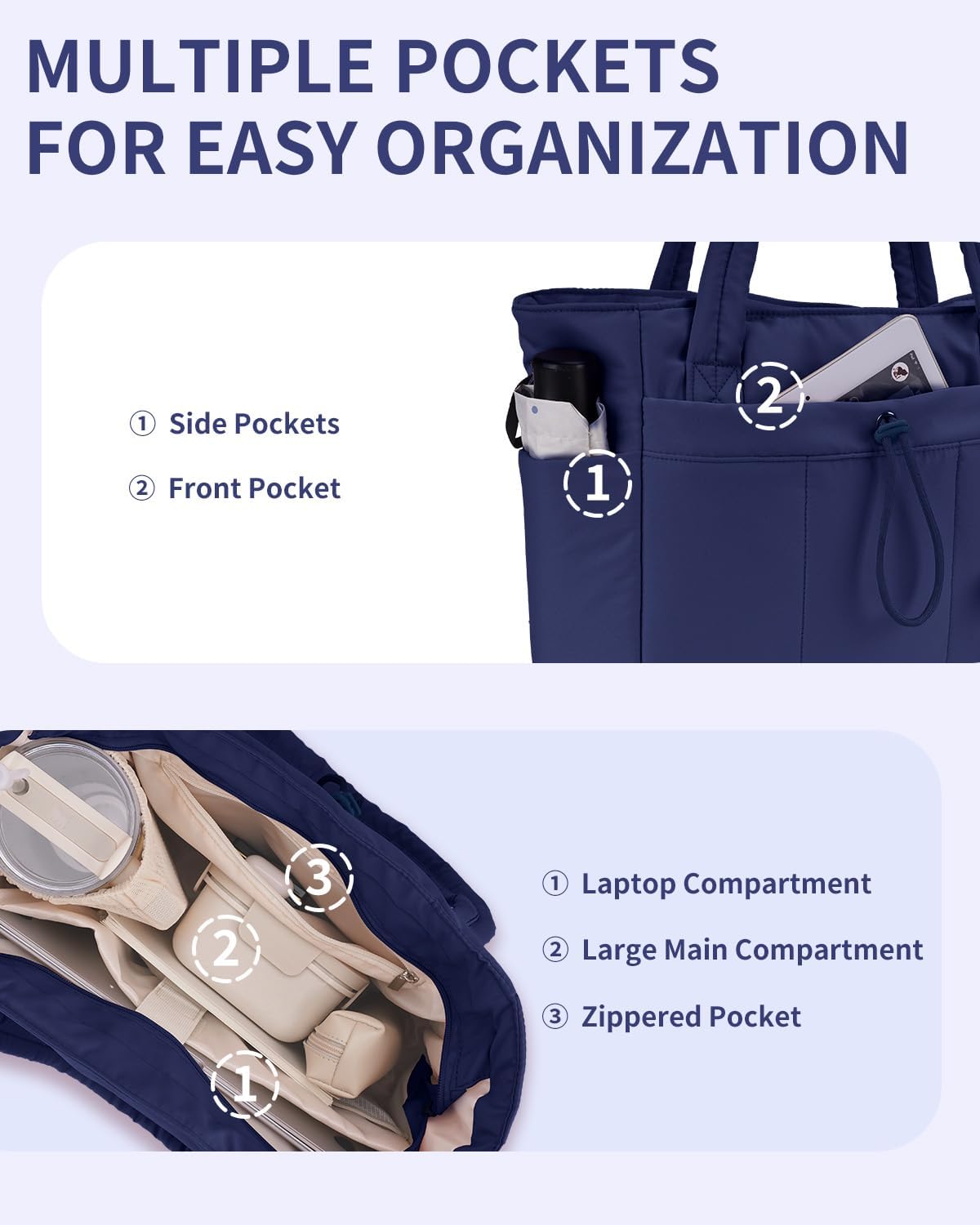 Puffer Tas | Multi Zak | Bekerhouder | Gewatteerde Tas | Draagtas-Boetiek Moda