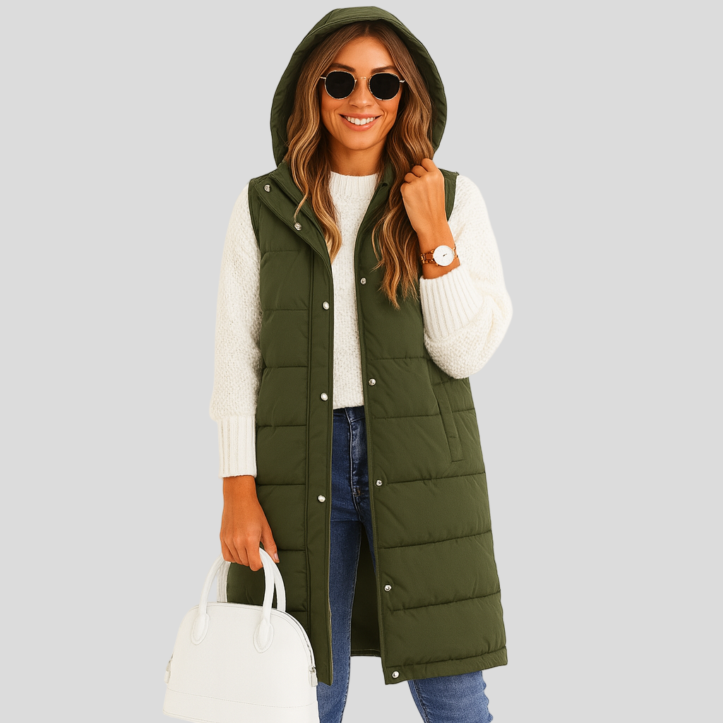 Puffer Vest - Warme gewatteerde bodywarmer voor dames-Boetiek Moda