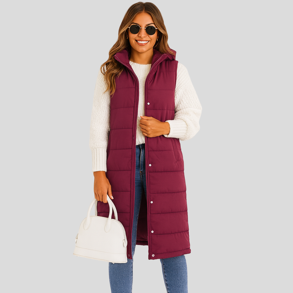 Puffer Vest - Warme gewatteerde bodywarmer voor dames-Boetiek Moda