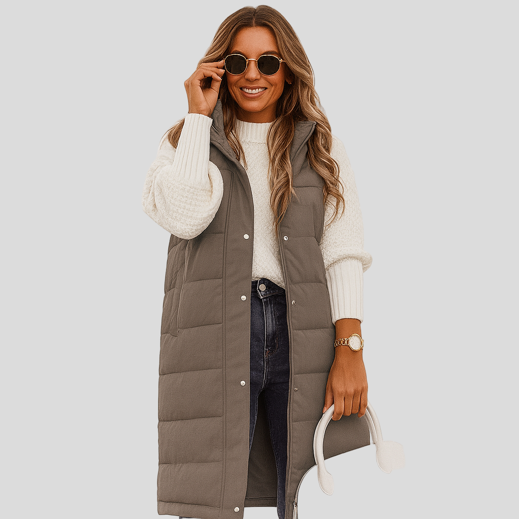 Puffer Vest - Warme gewatteerde bodywarmer voor dames-Boetiek Moda