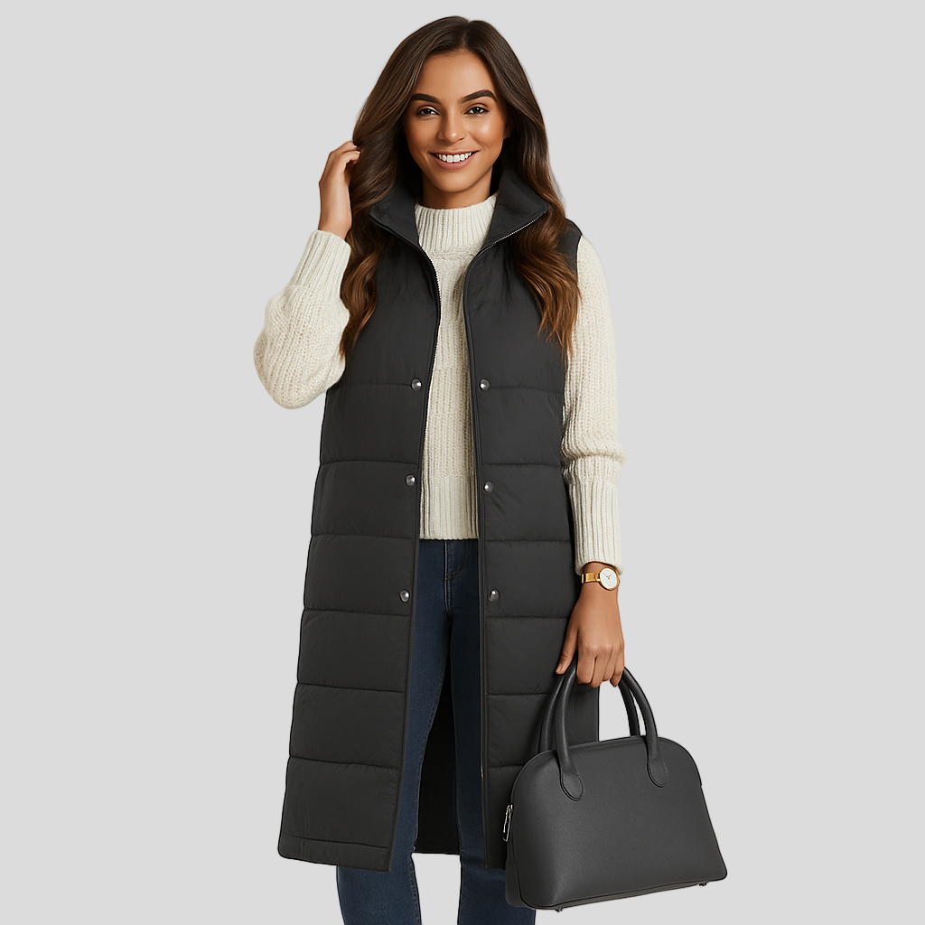 Puffer Vest - Warme gewatteerde bodywarmer voor dames-Boetiek Moda