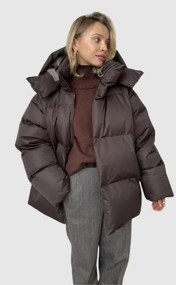 Pufferjas | Jas met capuchon | Gewatteerd | Oversized Pufferjas | Vrouwen Winterjas-Boetiek Moda