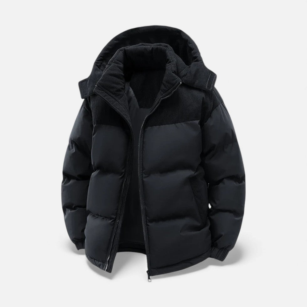 Pufferjas - Warme gewatteerde winterjas met capuchon voor heren-Boetiek Moda