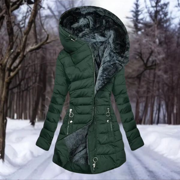 Pufferjas - capuchon - fleece gevoerd - donsjack - winterjassen en jacks voor dames-Boetiek Moda