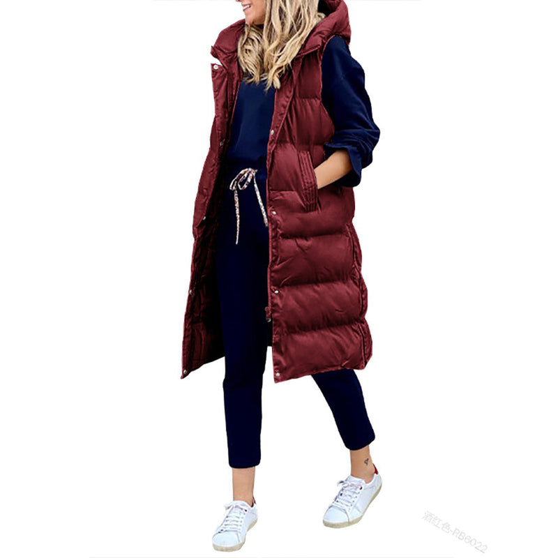 Puffervest | Lang | Capuchon | Bodywarmer | Winterkleding voor Dames-Boetiek Moda