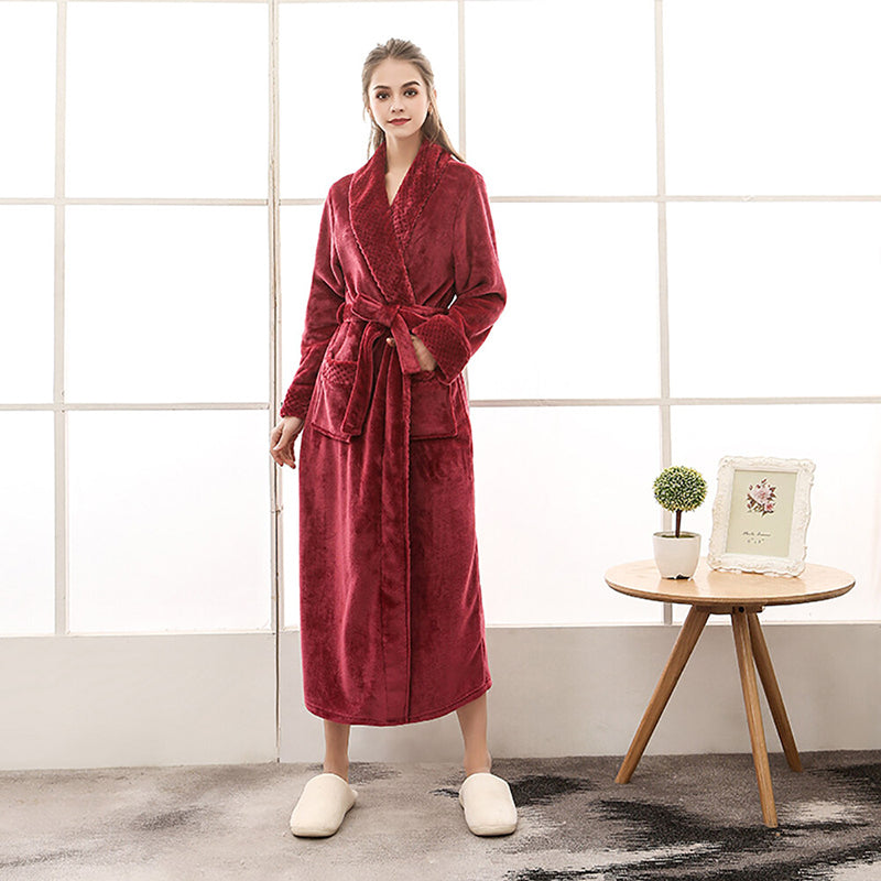 Quinna Long Bathrobe | Zachte en gezellige badjas die u warm houdt tijdens de kille winter.-Boetiek Moda