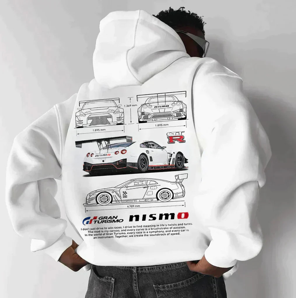 Racing Hoodie - Losse pasvorm - Bedrukt - Oversized hoodie - Hoodie voor mannen-Boetiek Moda