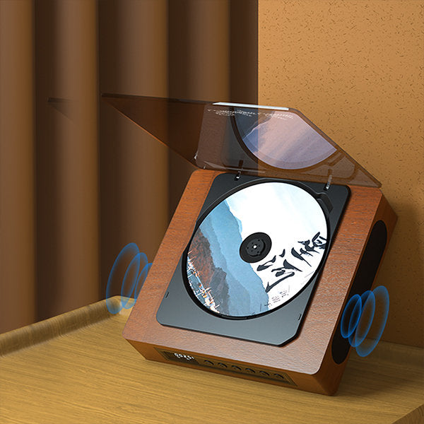 Retro CD-speler | Ingebouwde luidsprekers | Vintage | Desktop CD-speler | Bluetooth CD-speler-Boetiek Moda