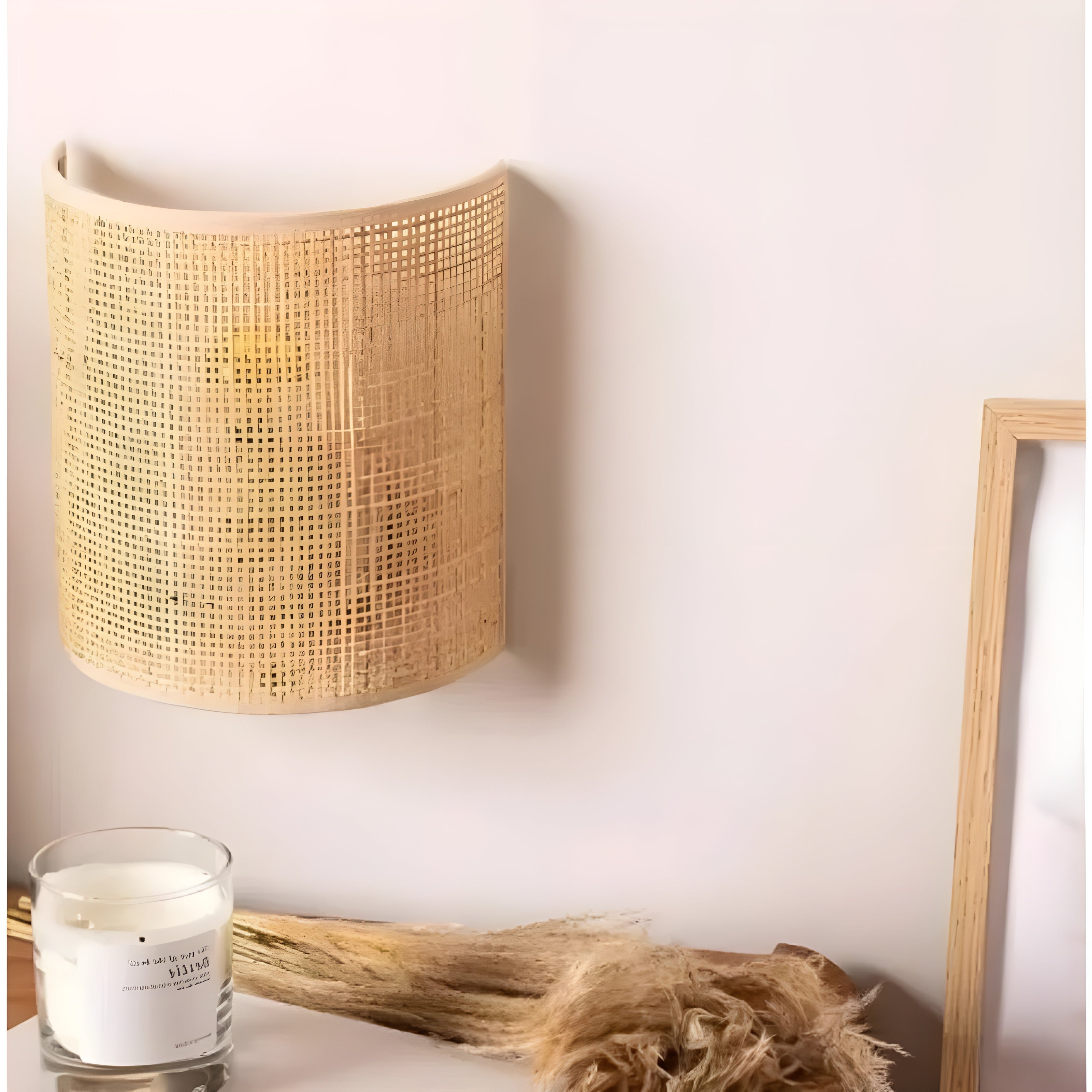 Rotan Lamp - LED Beige Rieten Rotan Wandlamp-Boetiek Moda