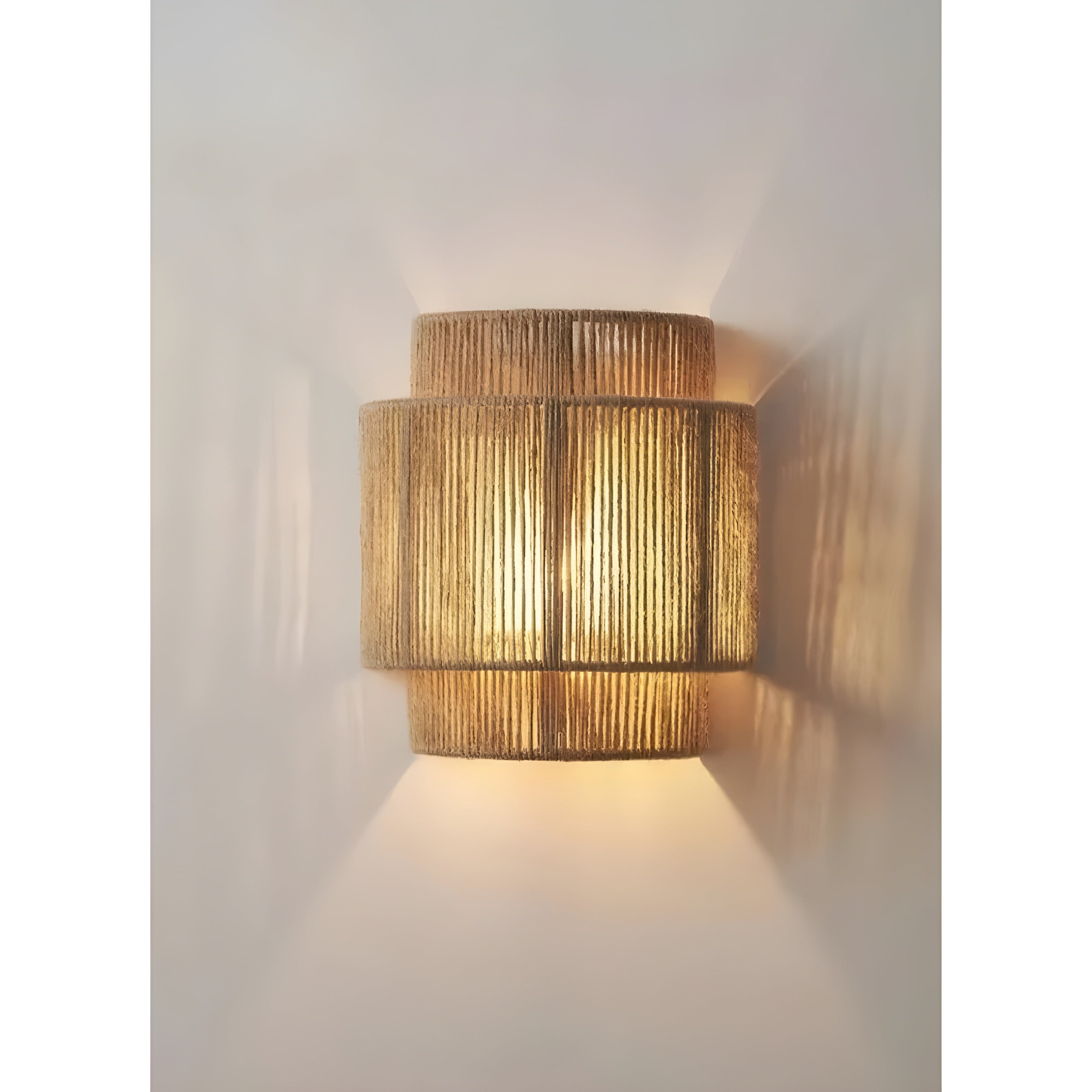 Rotan Lamp - LED Beige Rieten Rotan Wandlamp-Boetiek Moda