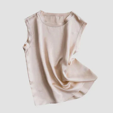 Satijnen Top - Dames Loose Fit Mouwloze Zijden Tank Top-Boetiek Moda