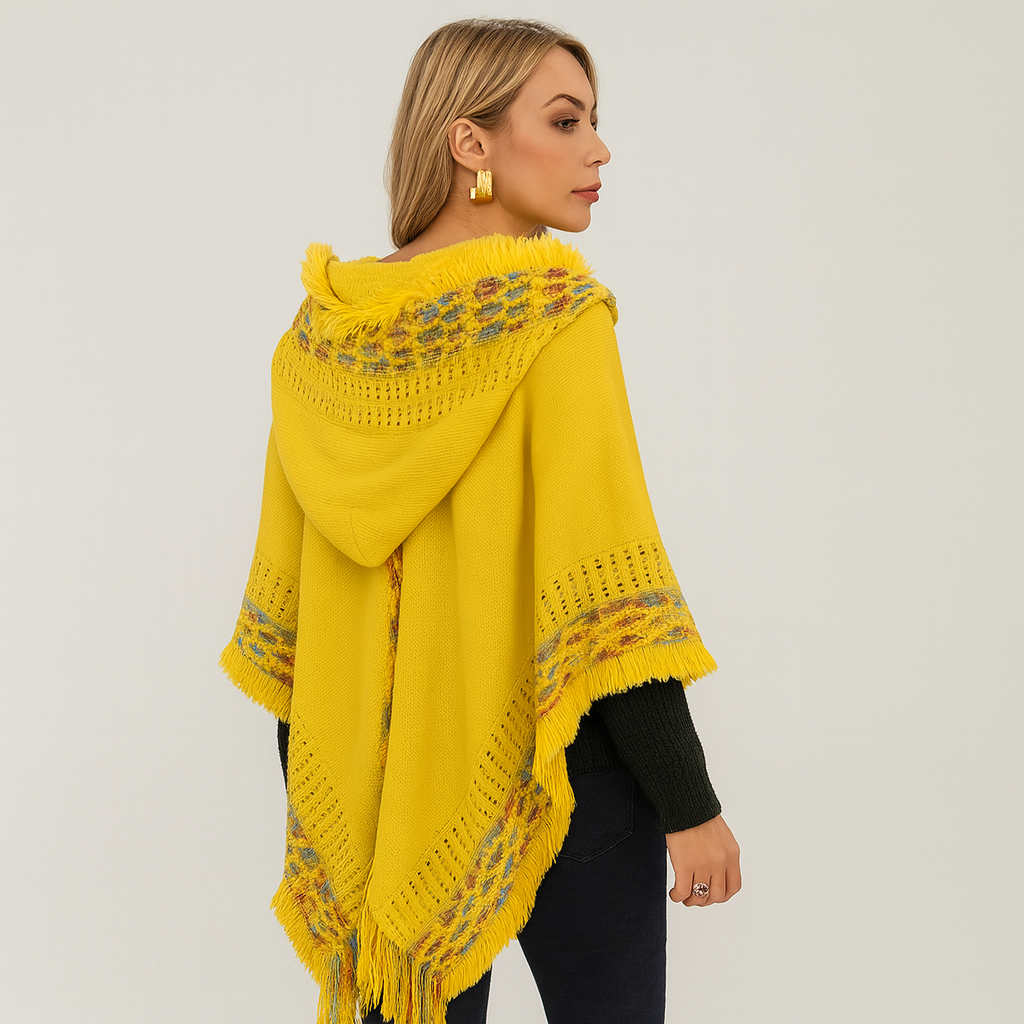 Sjaal met capuchon - Winter - Cape - Poncho - Damessjaal-Boetiek Moda
