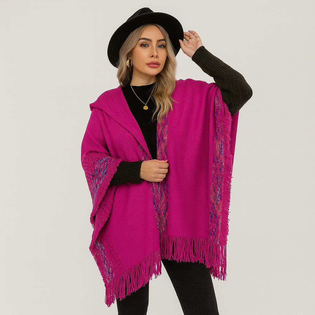 Sjaal met capuchon - Winter - Cape - Poncho - Damessjaal-Boetiek Moda