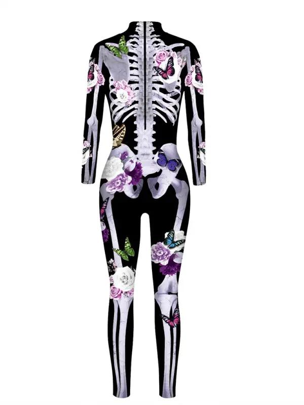 Skeletpak - Damesbloemen skelet Halloween-kostuum-Boetiek Moda