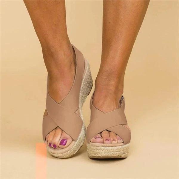 Sleehakken - Espadrilles - Orthopedisch - Zomerschoenen - Damessandalen-Boetiek Moda