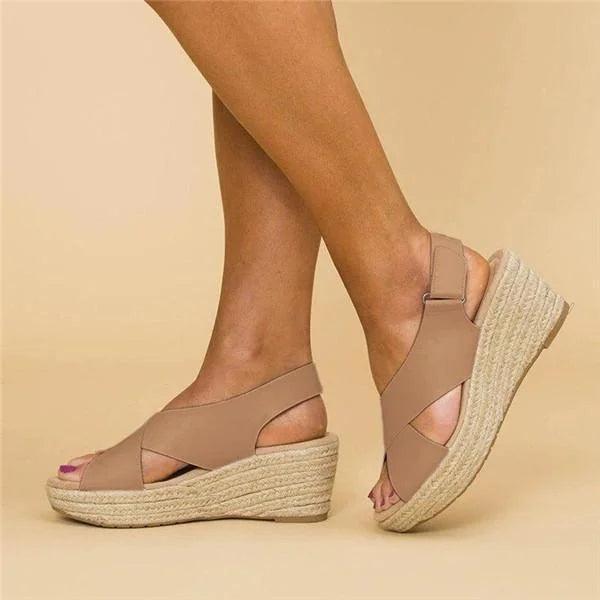 Sleehakken - Espadrilles - Orthopedisch - Zomerschoenen - Damessandalen-Boetiek Moda