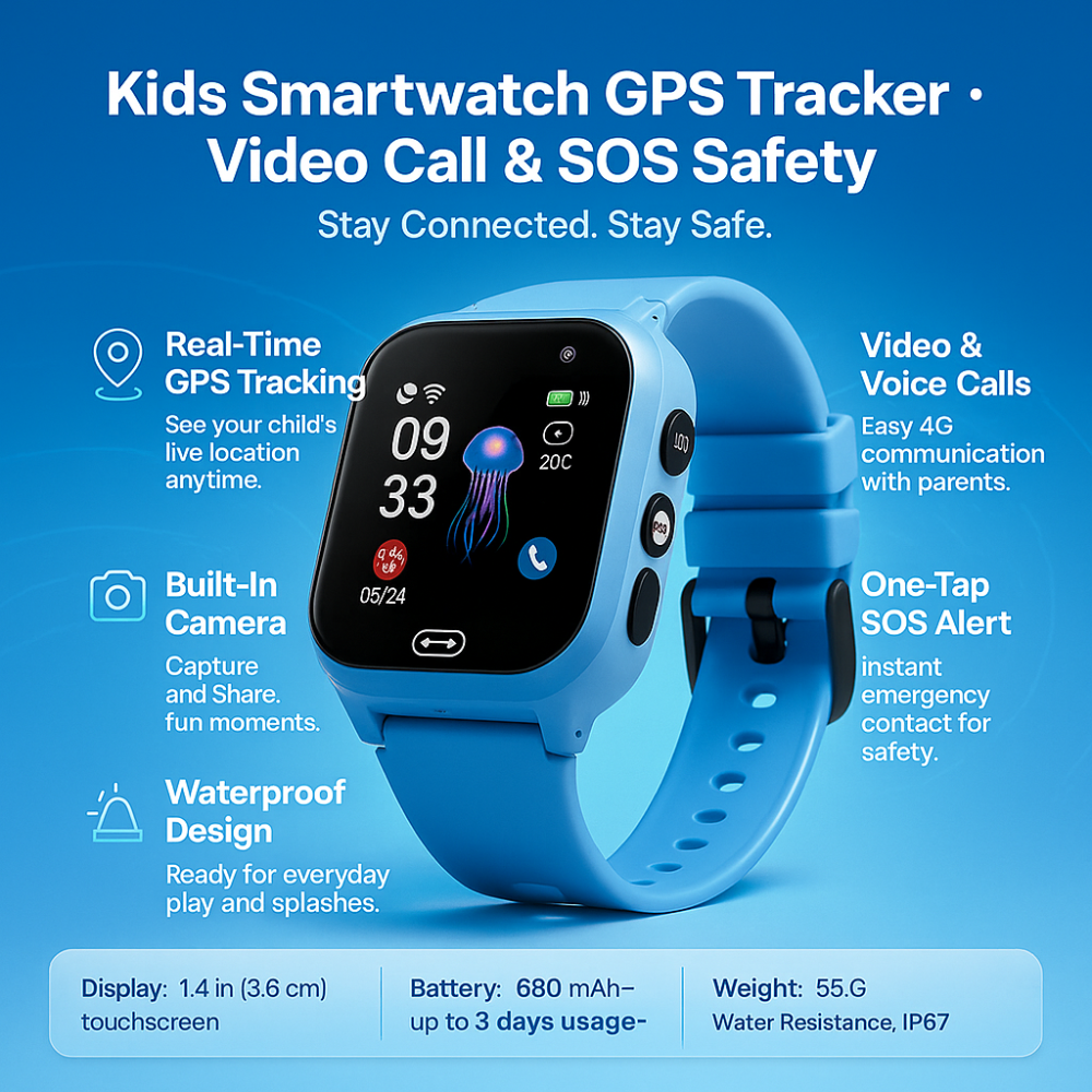 Slimme horloge voor kinderen - Waterdicht slim horloge met GPS en camera-Boetiek Moda