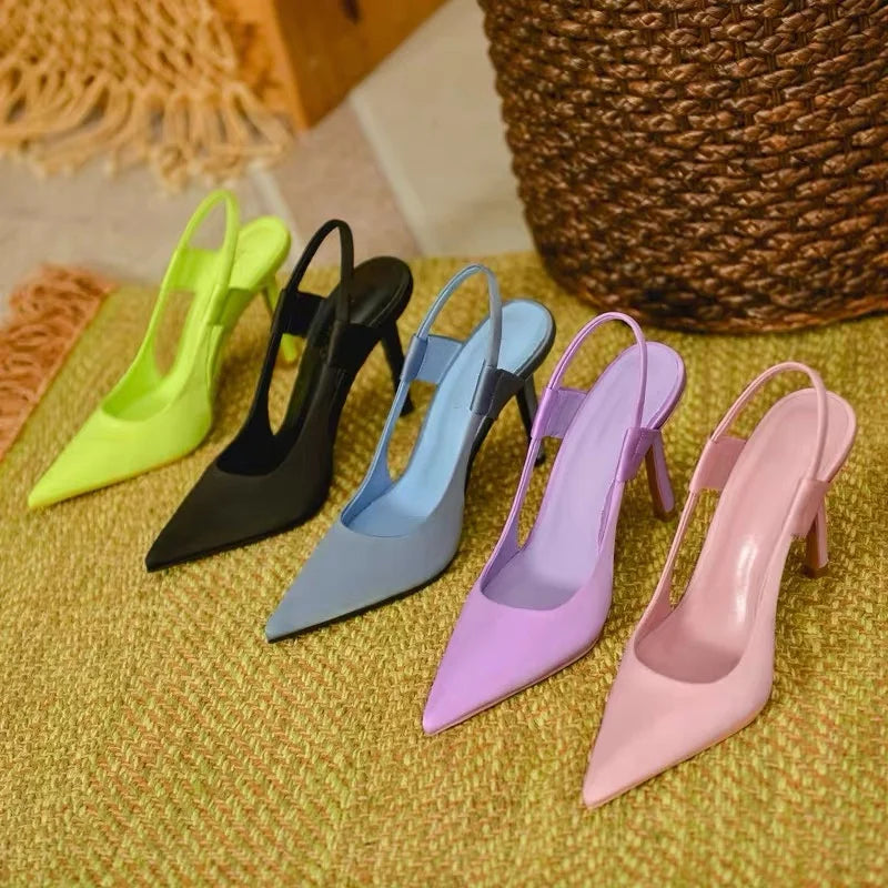 Slingback-hakken - Puntige neus - Hoge hak - Slingback-pumps - Dameshakken-Boetiek Moda