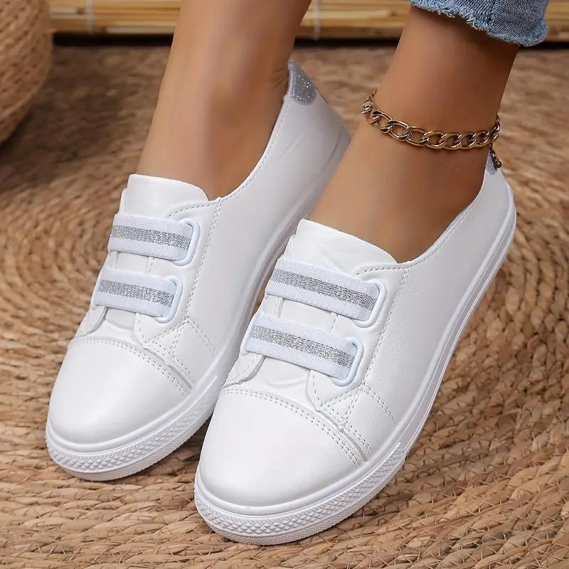 Slip On Sneakers - Wit - Lichtgewicht - Wandelschoenen - Damesschoenen-Boetiek Moda