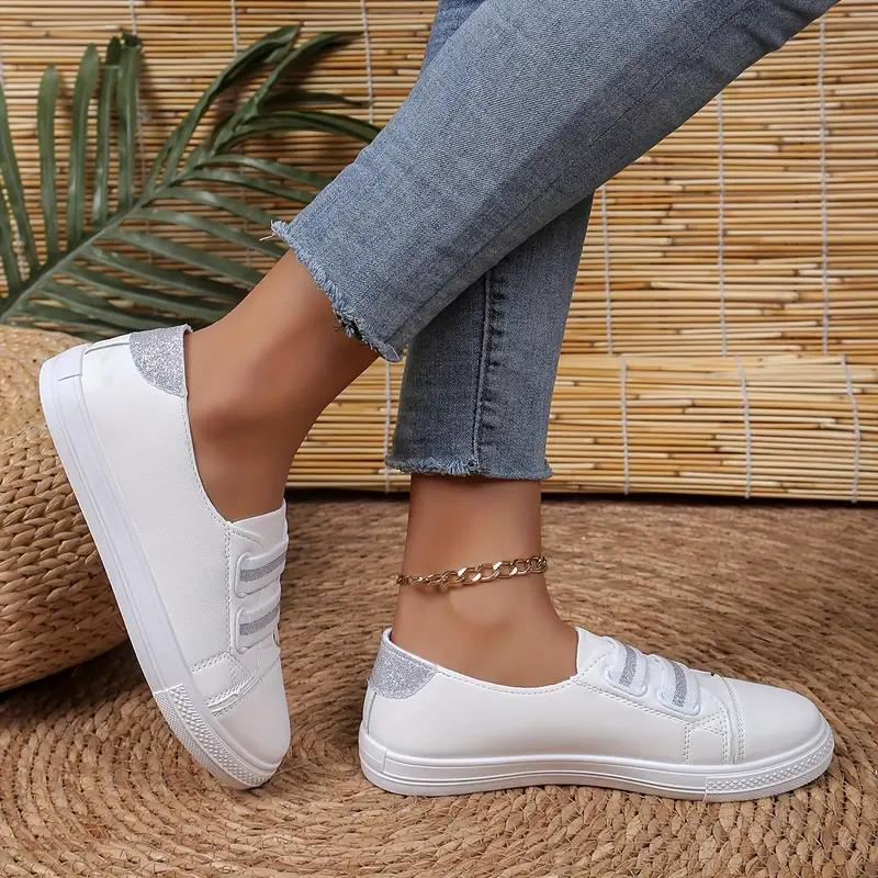 Slip On Sneakers - Wit - Lichtgewicht - Wandelschoenen - Damesschoenen-Boetiek Moda