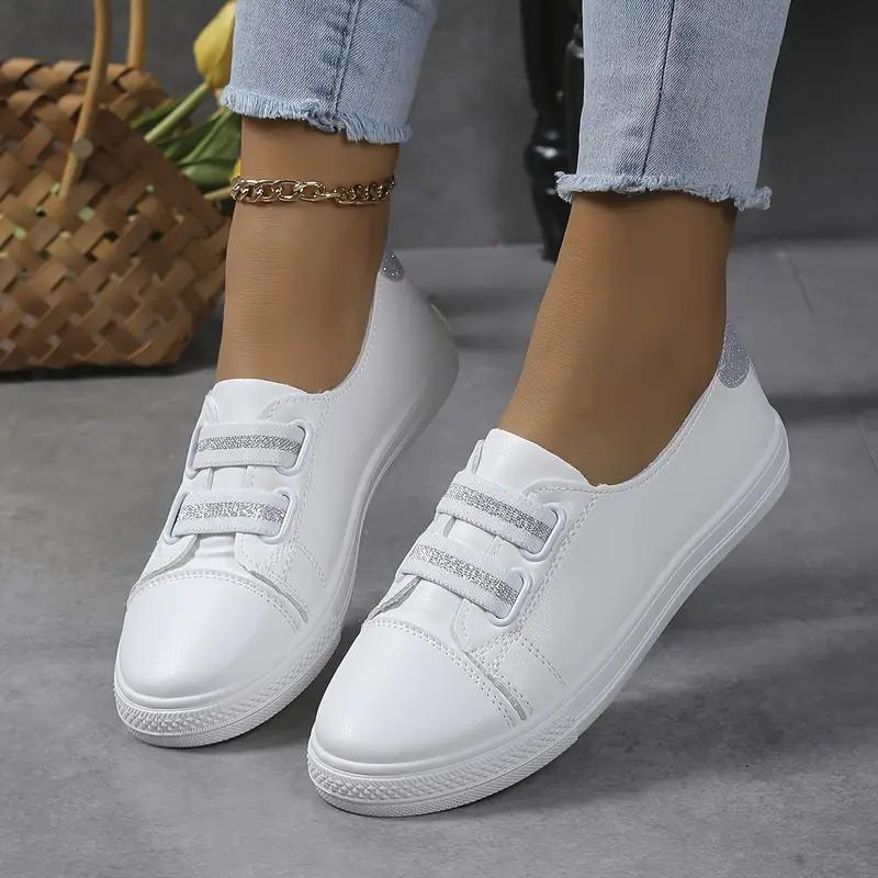 Slip On Sneakers - Wit - Lichtgewicht - Wandelschoenen - Damesschoenen-Boetiek Moda