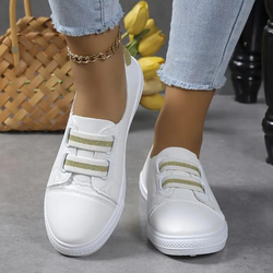 Slip On Sneakers - Wit - Lichtgewicht - Wandelschoenen - Damesschoenen-Boetiek Moda