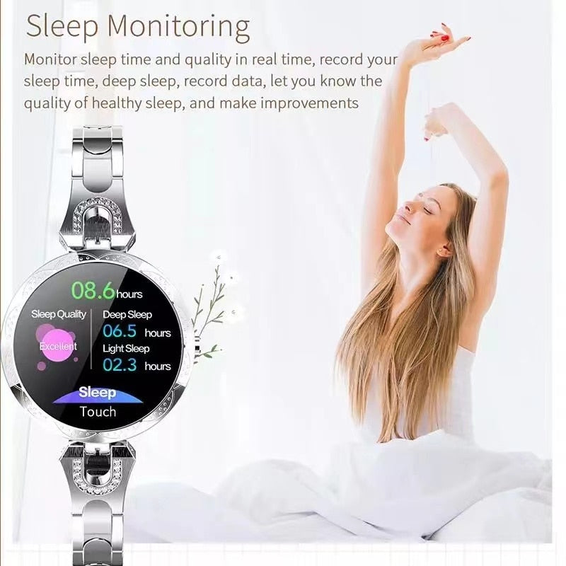 Smartwatch | Hartslagmeter en slaapmonitor voor vrouwen, fitness tracker, armbandhorloge-Boetiek Moda