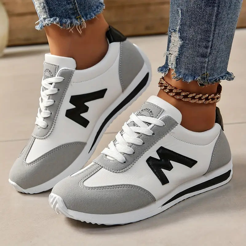 Sneakers - Lace Up - Lage Top - Damessneakers - Wandelschoenen-Boetiek Moda