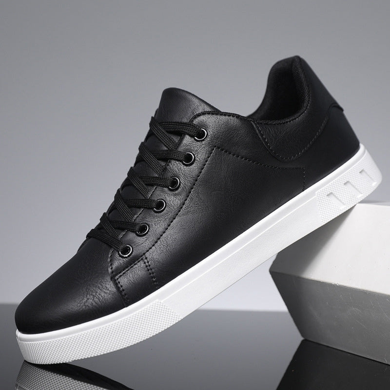 Sneakers met veters - Lage sneakers van imitatieleer voor heren-Boetiek Moda