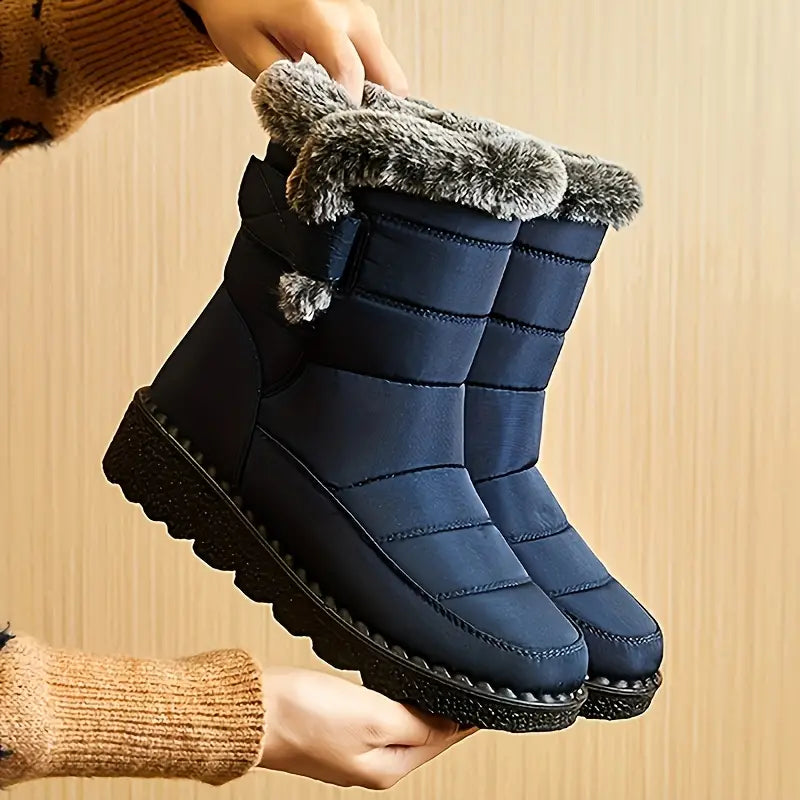 Sneeuwlaarzen - Warm - Slip-On - Bontgevoerde Laarzen - Winterlaarzen-Boetiek Moda