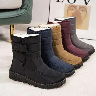 Snow Boots - Warme, Waterdichte, Slip-On, Met Bont gevoerde Winterlaarzen voor dames-Boetiek Moda