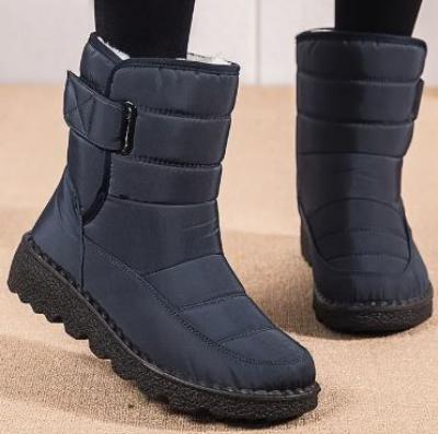 Snow Boots - Warme, Waterdichte, Slip-On, Met Bont gevoerde Winterlaarzen voor dames-Boetiek Moda