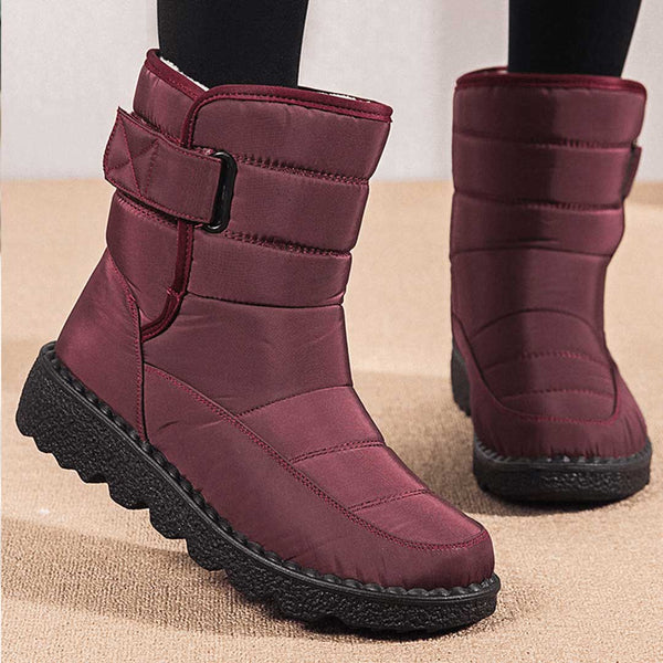 Snow Boots - Warme, Waterdichte, Slip-On, Met Bont gevoerde Winterlaarzen voor dames-Boetiek Moda