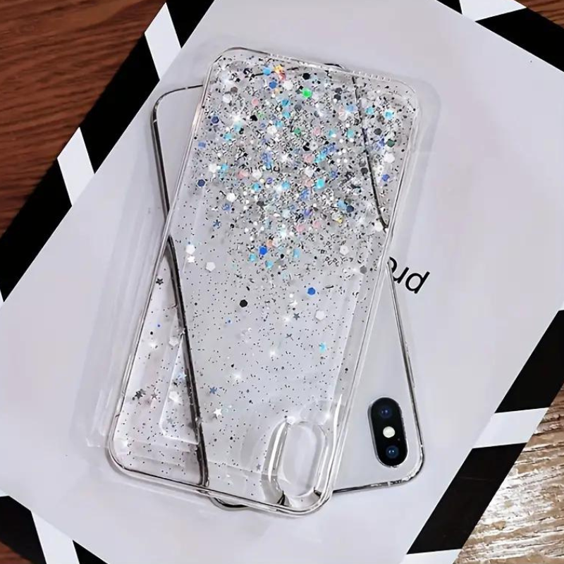 SparkleShield Glitter Hoesje | Transparante Zachte Silicone Telefoonhoes-Boetiek Moda