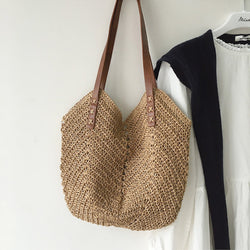 Strandtas - Vrouwen Grote Schouder Hobo Tas Van Stro-Boetiek Moda