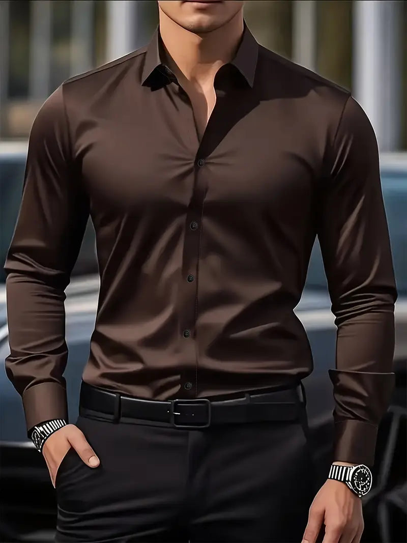 Strijkvrij Overhemd | Kreukvrij | Slim Fit | Knoop Overhemd | Heren Overhemden-Boetiek Moda