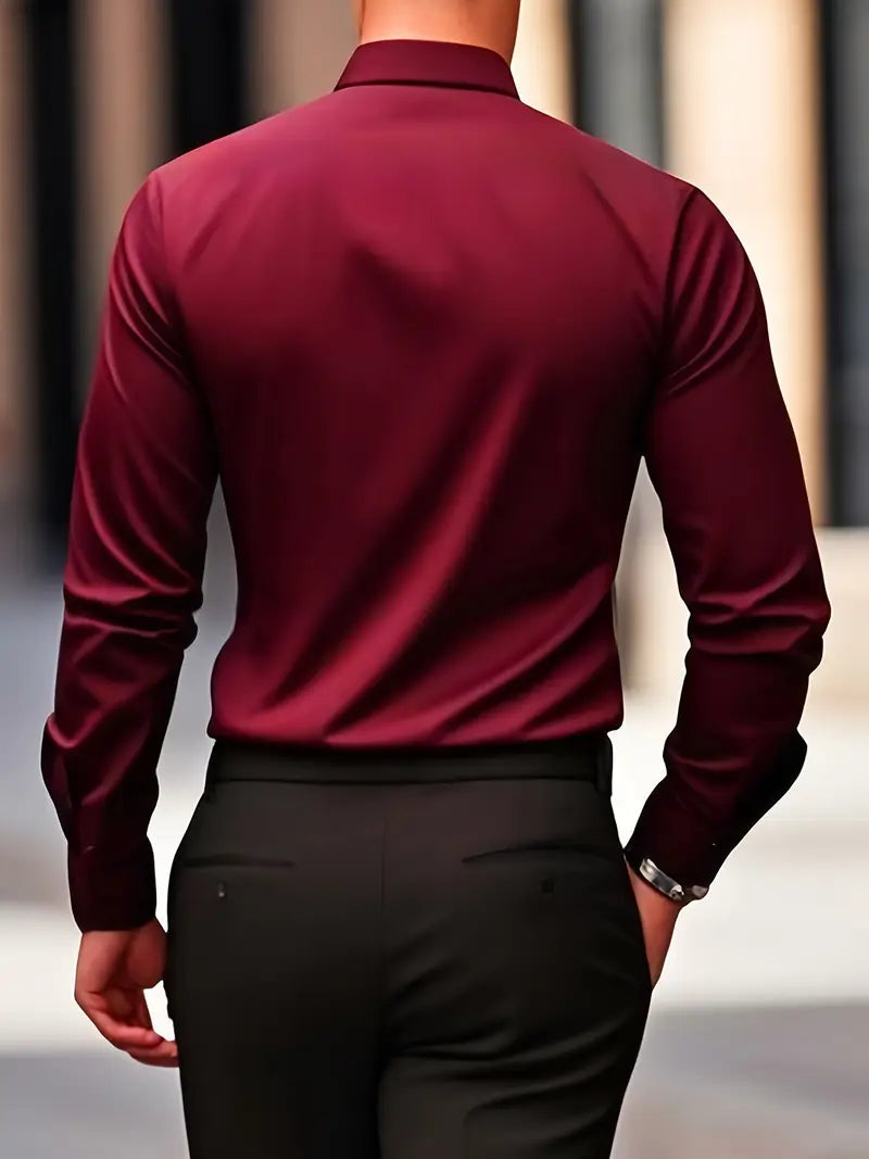 Strijkvrij Overhemd | Kreukvrij | Slim Fit | Knoop Overhemd | Heren Overhemden-Boetiek Moda