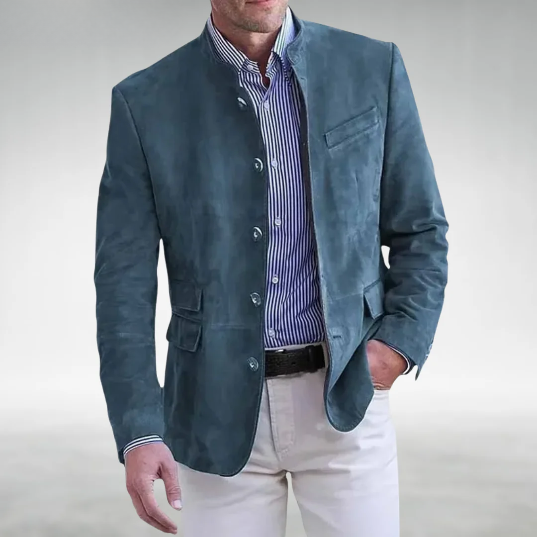 Suède Blazer - Stijlvolle blazerjas met enkele knoopsluiting voor heren-Boetiek Moda