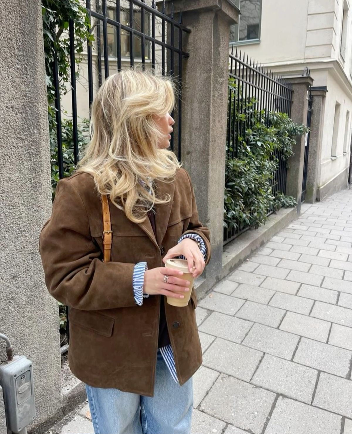 Suède Jas - Vintage - Bruin - Oversized Jas - Damesjas-Boetiek Moda