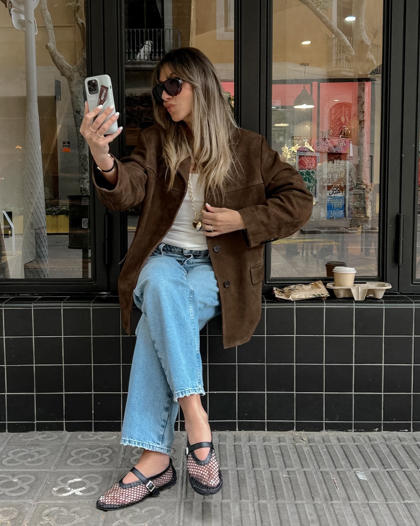Suède Jas - Vintage - Bruin - Oversized Jas - Damesjas-Boetiek Moda