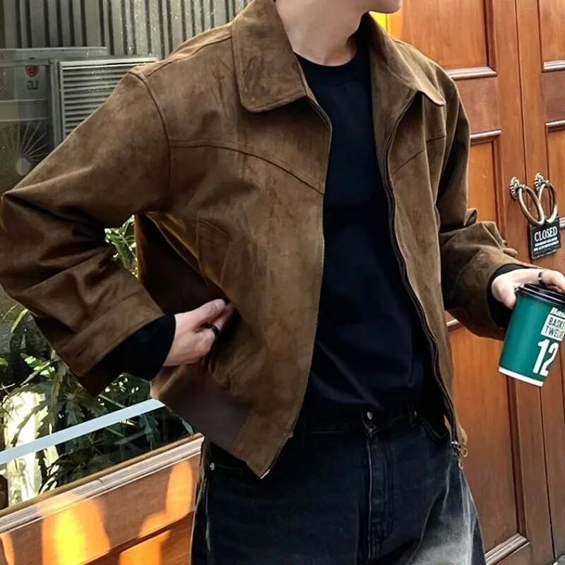 Suède Jas - Vintage - Zip-Up - Herfstjas - Herenjas-Boetiek Moda