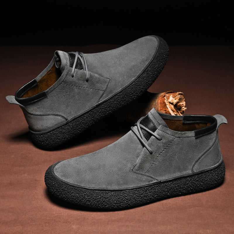 Suède Schoenen - Structuurzool - Vetersluiting - Desert shoes - Herenschoenen-Boetiek Moda