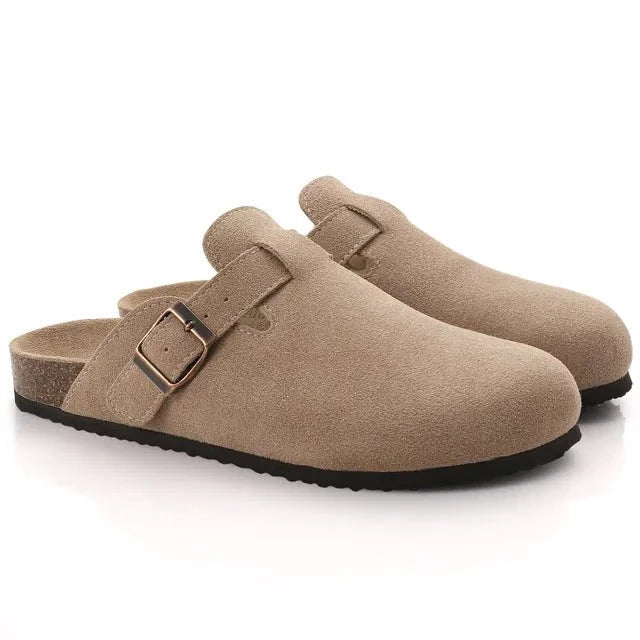 Suède Slippers - Slip-On - Kurkzool - Muiltjes - Herenslippers-Boetiek Moda