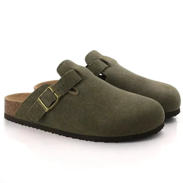 Suède Slippers - Slip-On - Kurkzool - Muiltjes - Herenslippers-Boetiek Moda